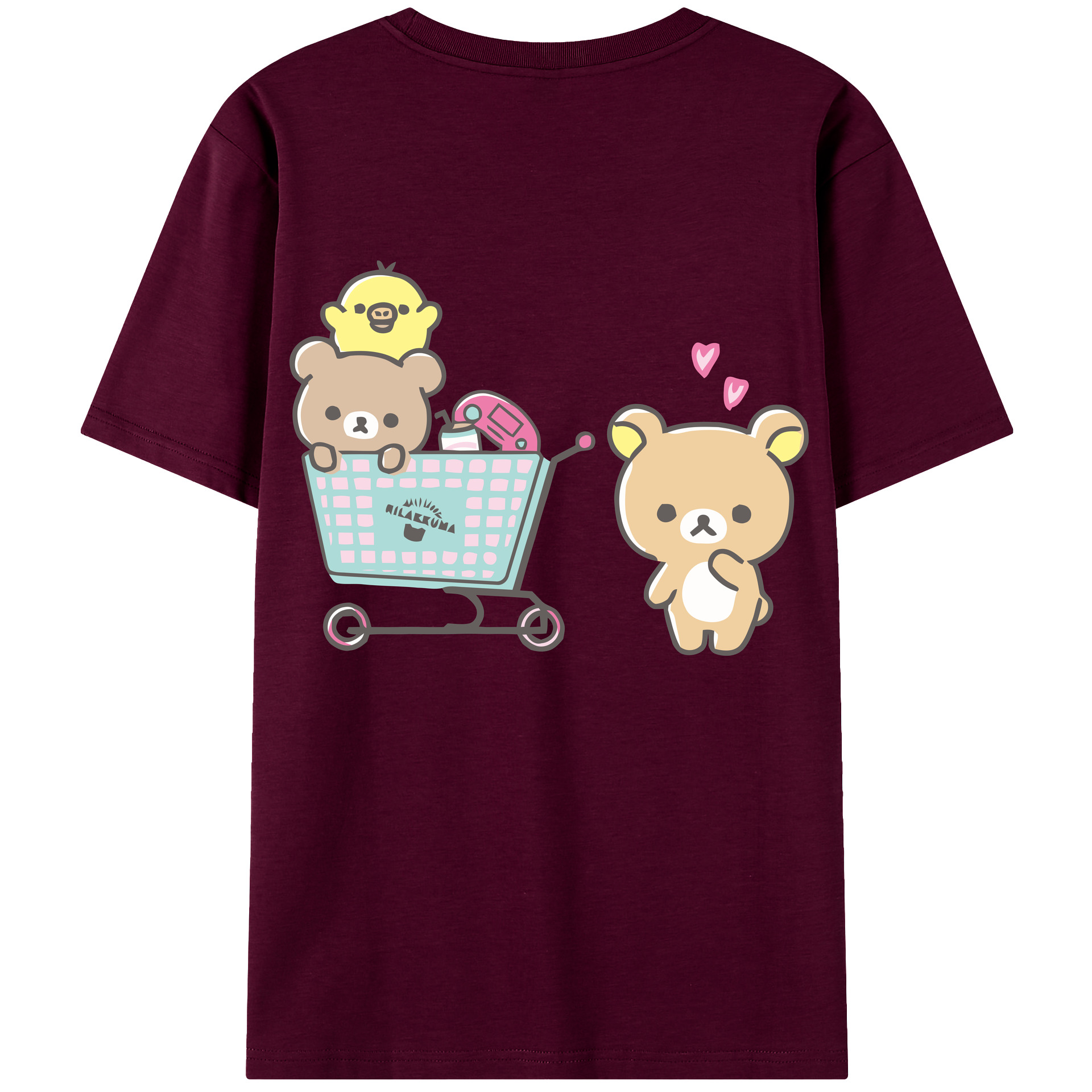 （画像用） リラックマ リラックマ キイロイトリ Rilakkuma Korilakkuma Kiiroitori レディース半袖Tシャツ(バックプリント)